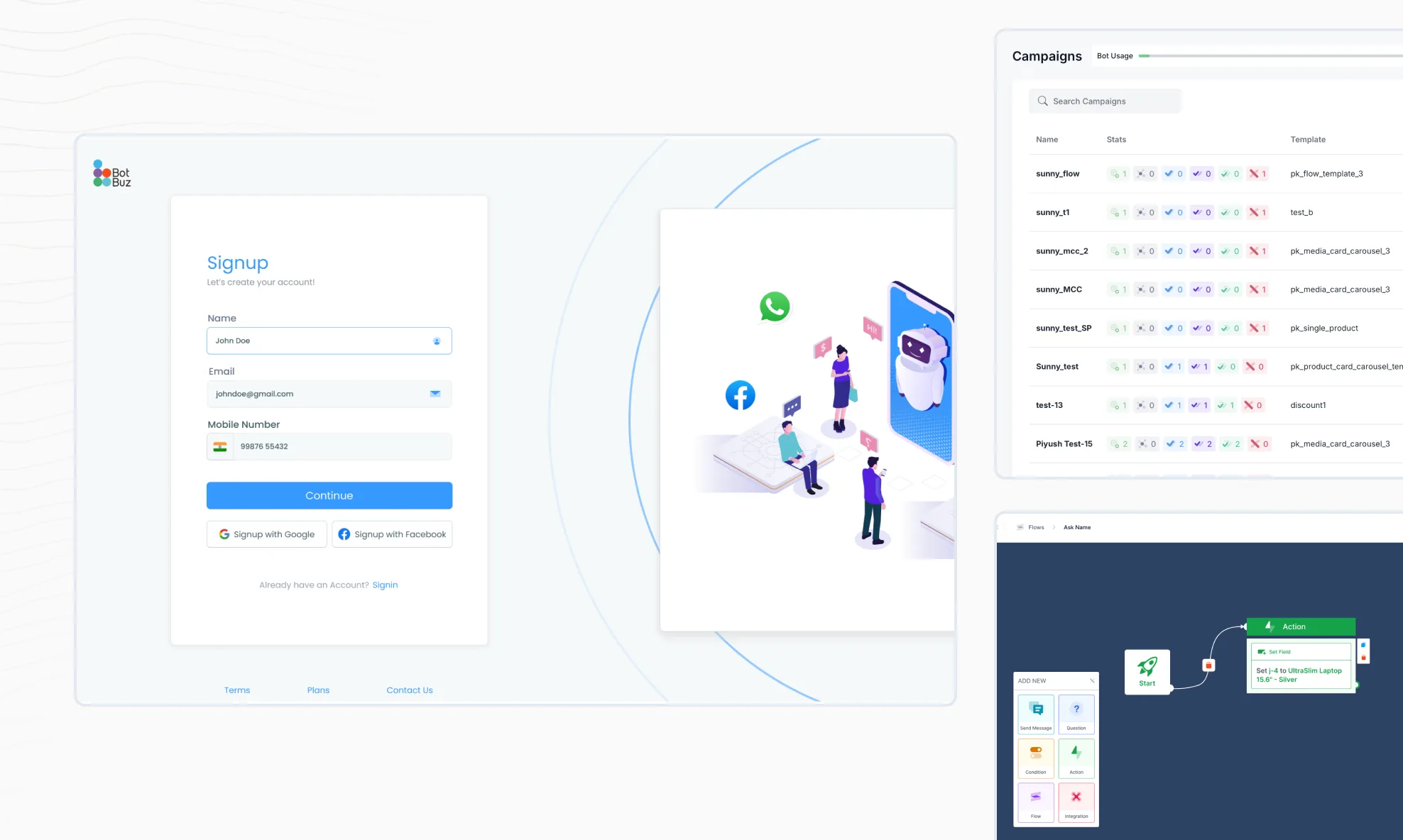 BotBuz conversational workflow platform product interface