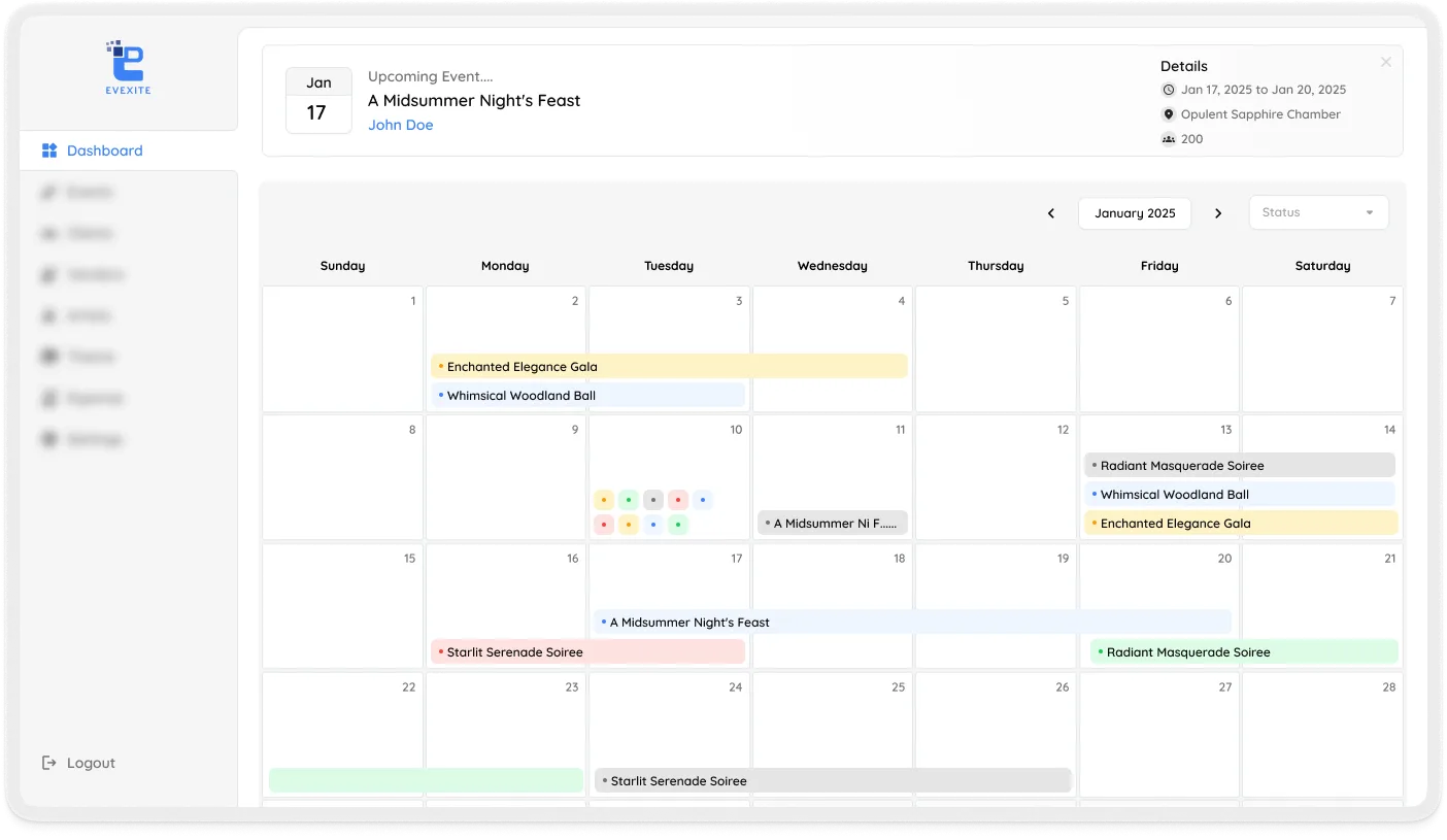 EveXite event operations command center — Real-time event dashboard