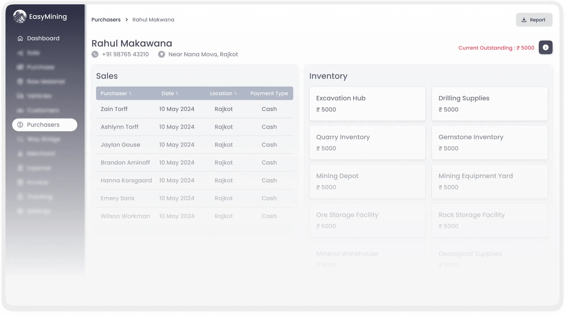 EasyMining quarry management platform — Inventory and sales sync