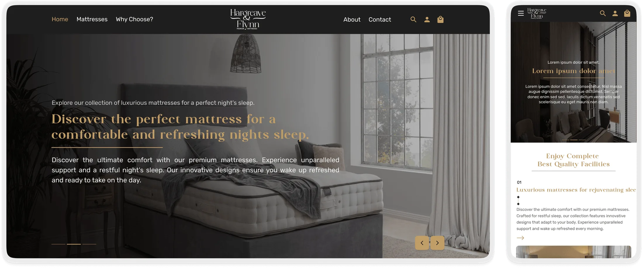 Hargreave & Flynn luxury commerce experience — Responsive luxury design